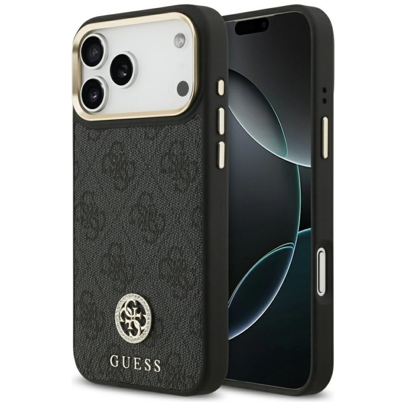 GUESS case for IPHONE 17 Pro Max compatible with MagSafe GUHMP17XP4GRMDEK (PU W/ 4G Strass Logo) black GUESS case for IPHONE 17 Pro Max compatible with MagSafe GUHMP17XP4GRMDEK (PU W/ 4G Strass Logo) black