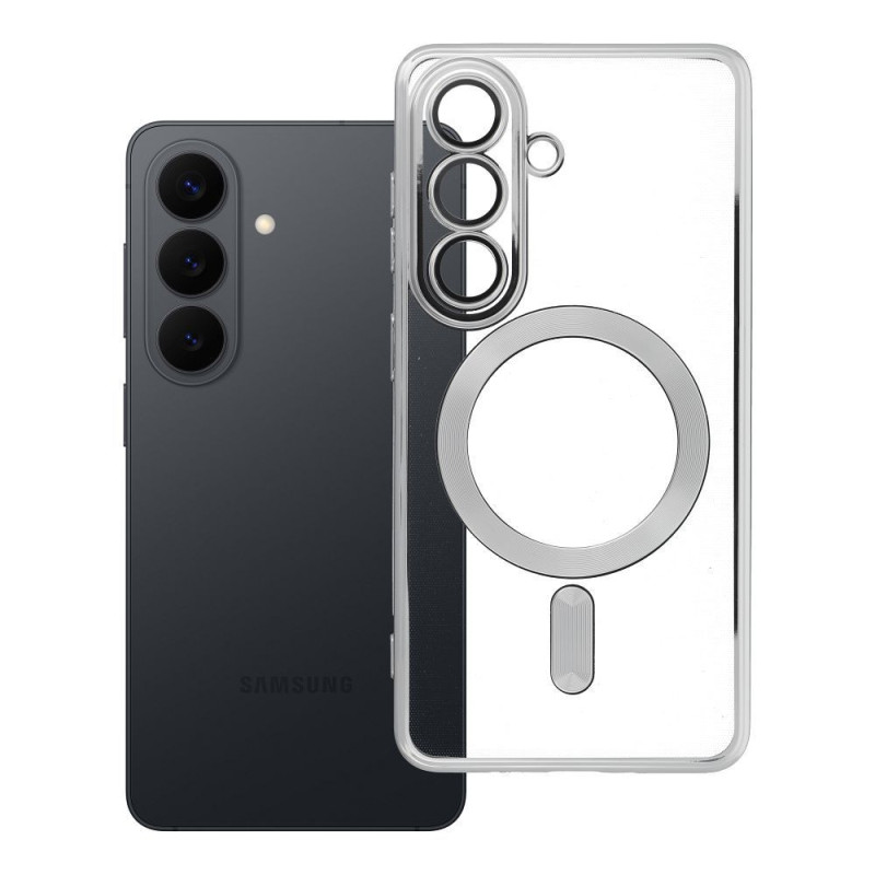 Case for Samsung S26 Electro Mag Cover compatible with MagSafe silver