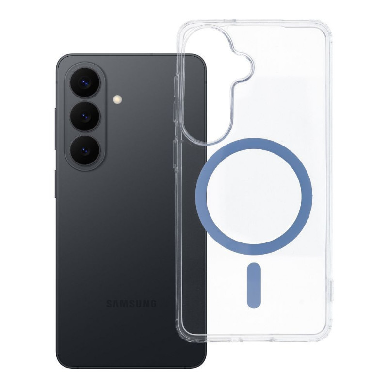 Case for Samsung S26 Drop Glue Colorful Ring Mag Cover compatible with MagSafe light blue