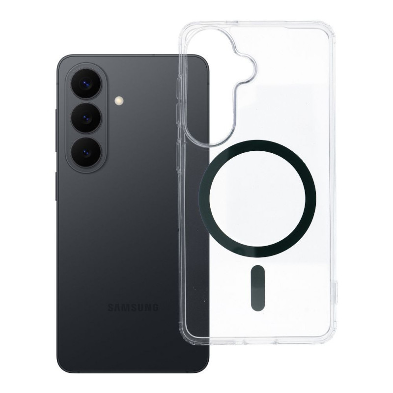 Case for Samsung S26 dark Drop Glue Colorful Ring Mag Cover compatible with MagSafe dark green