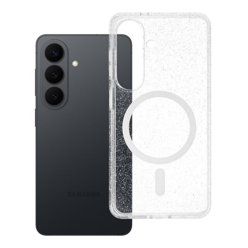 Case for Samsung S26 Clear Mag Cover (STR) compatible with MagSafe transparent glitter