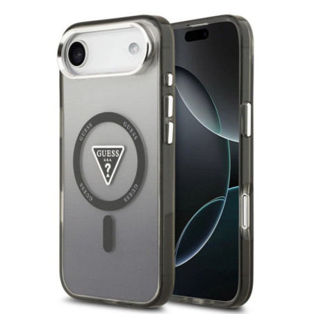 GUESS case for IPHONE 17 Air compatible with MagSafe GUHMP17MHGTMLCGK (IML Gradient W/ Triangle Logo) black