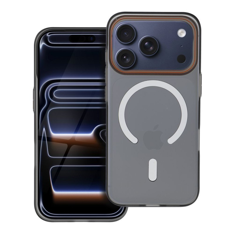 Case for iPhone 17 AIR Go Orange compatible with MagSafe black