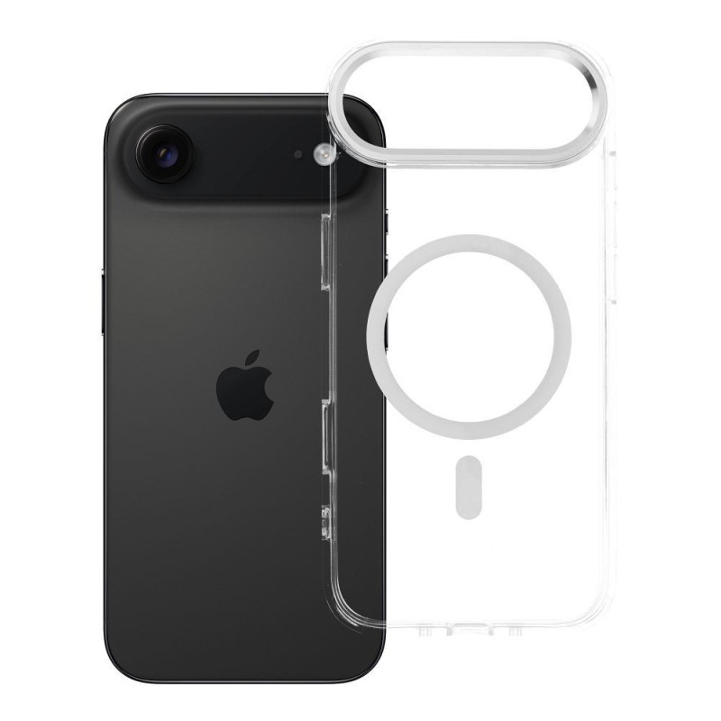 Case for iPhone 17 AIR Frame Clear Hybrid Mag Cover compatible with MagSafe transparent