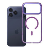 Case for iPhone 17 PRO  MAX Frame Clear Hybrid Mag Cover compatible with MagSafe purple