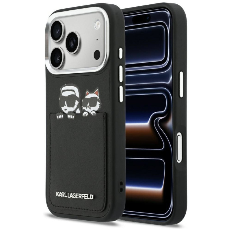 KARL LAGERFELD case for IPHONE 17 Pro KLHCP17L6PCSPKCK (PU W/ K&C Print & Pocket) black KARL LAGERFELD case for IPHONE 17 Pro KLHCP17L6PCSPKCK (PU W/ K&C Print & Pocket) black