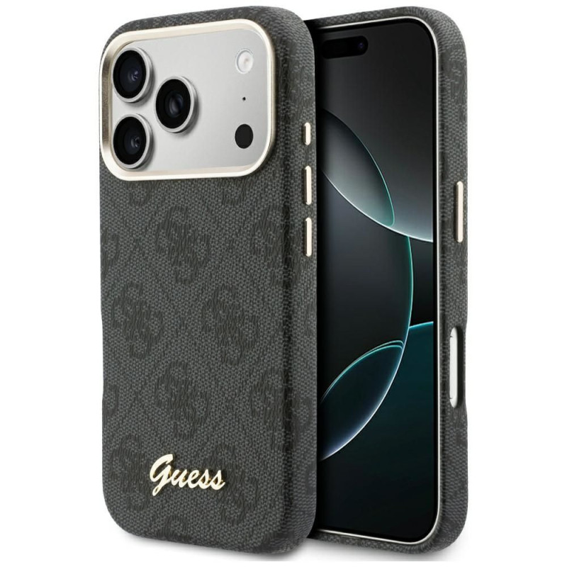 GUESS case for IPHONE 17 Pro Max compatible with MagSafe GUHMP17X5P4FWMSK (PU FW 4G Script) black
