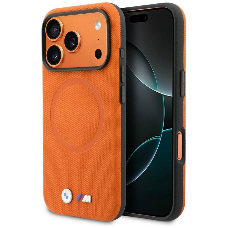 BMW case for IPHONE 17 Pro compatible with MagSafe BMHMP17L25PFWSMO (PU FW Metal Logo) orange BMW case for IPHONE 17 Pro compatible with MagSafe BMHMP17L25PFWSMO (PU FW Metal Logo) orange