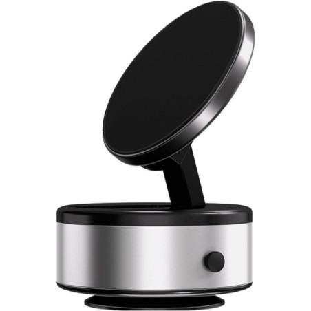 Electric vacuum suction car holder compatible with MagSafe silver