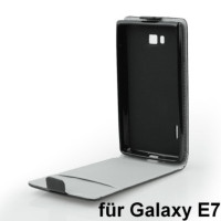 Ledertasche FLIP SLIMLINE FLEXI SERIES schwarz für Samsung E700 Galaxy E7|