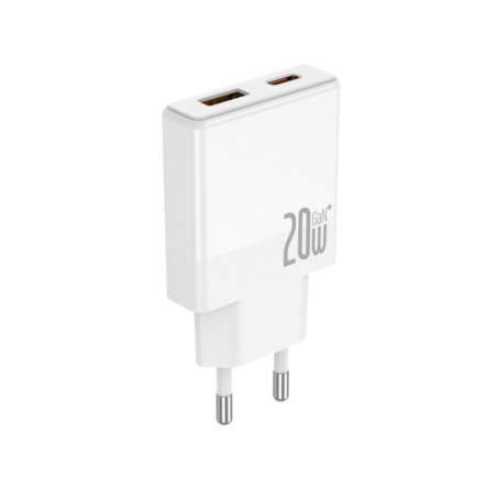 CHARGER USB-C + USB-A 20W GaN JELLICO EU57 white + Cable USB-C