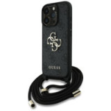 GUESS case for IPHONE 16 Pro Max GUHCP16XP4GMGCRK (CBDY PU 4G Big Logo W/Cord Strap) black