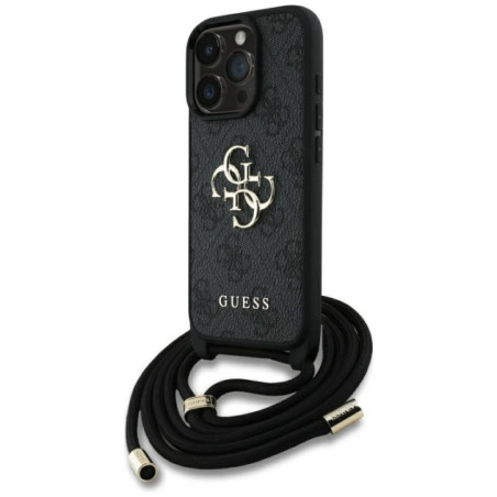 GUESS case for IPHONE 16 Pro Max GUHCP16XP4GMGCRK (CBDY PU 4G Big Logo W/Cord Strap) black