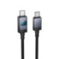 Cable USB C to USB C Hoco 3A 60W with display 1 m X118 black