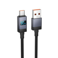 Cable USB A to USB C Hoco 5A with display 1 m X118 black