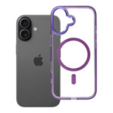 Case for iPhone 17 Frame Clear Hybrid Mag Cover compatible with MagSafe purple