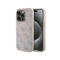 GUESS case for IPHONE 15 Pro Max compatible with MagSafe GUHMP15XG4GFRP (4G Ring classic logo) pink