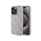 GUESS case for IPHONE 15 Pro Max compatible with MagSafe GUHMP15XG4GFRP (4G Ring classic logo) pink