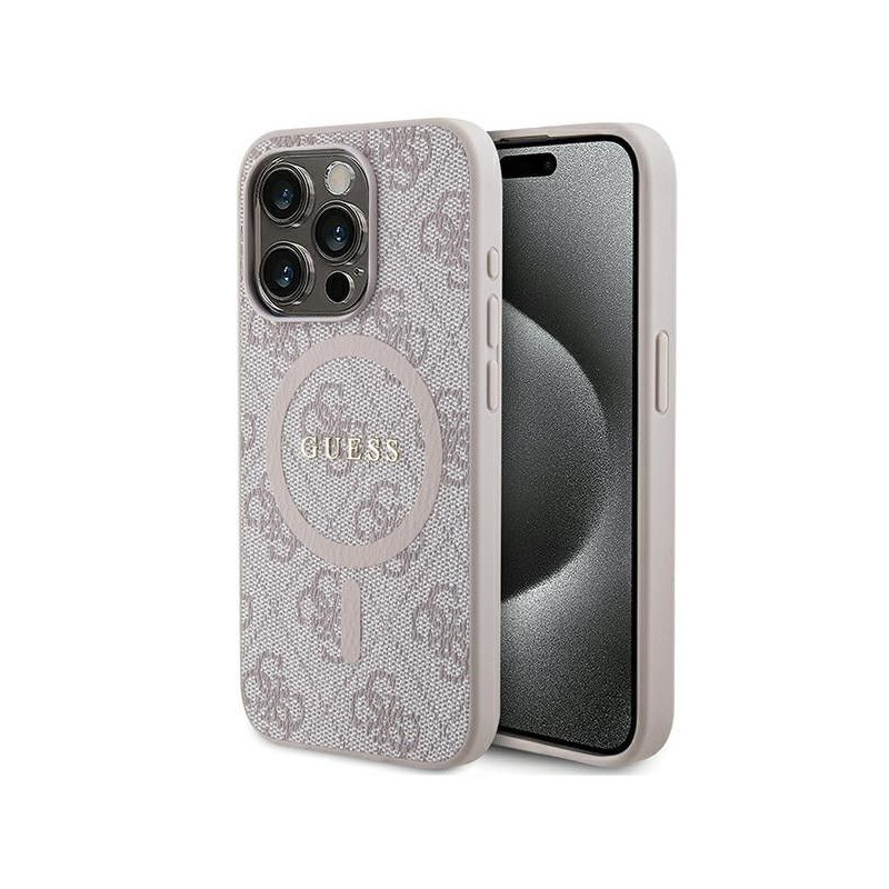 GUESS case for IPHONE 15 Pro Max compatible with MagSafe GUHMP15XG4GFRP (4G Ring classic logo) pink GUESS case for IPHONE 15 Pro Max compatible with MagSafe GUHMP15XG4GFRP (4G Ring classic logo) pink