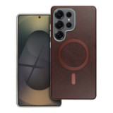 Case for Samsung A57 Gentleman Mag Cover compatible with MagSafe brown