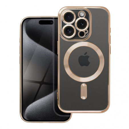 ELECTRO MAG COVER case compatible with MagSafe for IPHONE 15 Pro gold