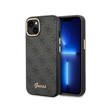 GUESS case for IPHONE 13 / 14 / 15 GUHCP14SHG4SHK (4G Vintage Gold Logo) black