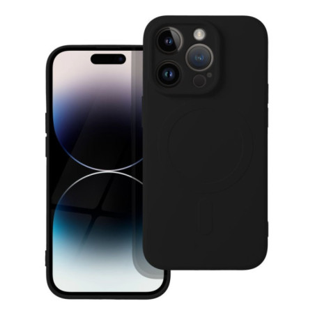 Case for iPhone 14 PRO Silicone Mag Cover compatible with MagSafe black
