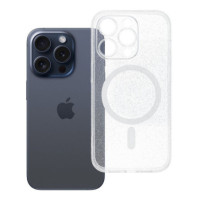 Case for iPhone 14 PRO Clear Mag Cover (STR / CAMERA PROTECTION) compatible with MagSafe transparent glitter