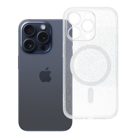 Case for iPhone 14 PRO Clear Mag Cover (STR / CAMERA PROTECTION) compatible with MagSafe transparent glitter