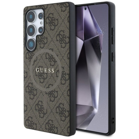 GUESS case for SAMSUNG S25 Ultra GUHMS25LG4GFRW (Magnetic PU 4G Ring Classic Logo) brown