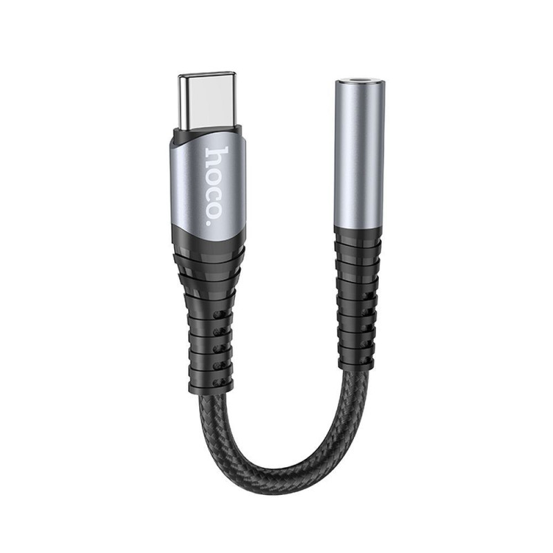 Adapter AUX Jack 3,5 mm do USB C Hoco LS33 metal gray
