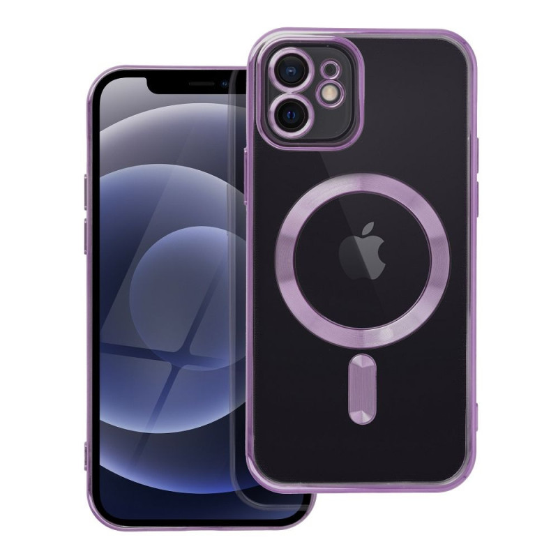 Case for iPhone 12 Electro Mag Cover compatible with MagSafe purple