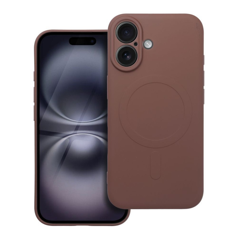 Case for iPhone 17 AIR Silicone Mag Cover compatible with MagSafe brown