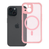 Case for iPhone 15 Full Matte Mag Cover compatible with MagSafe light pink