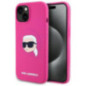 KARL LAGERFELD case for IPHONE 15 compatible with MagSafe KLHMP15SSKHPPLF (SIL KL Head Print) fuschia