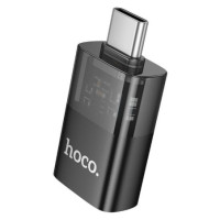 Adapter OTG USB C to USB A Hoco UA36B transparent black
