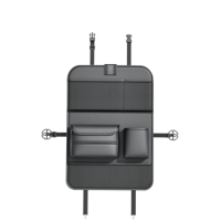 Foldable Car organizer for front seats with compartments D03-B black