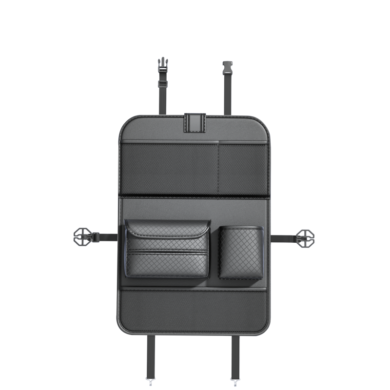 Foldable Car organizer for front seats with compartments D03-B black