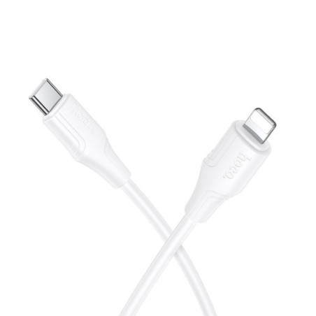 Silicone Cable USB C to Lightning Hoco 27W 1 m X124 white
