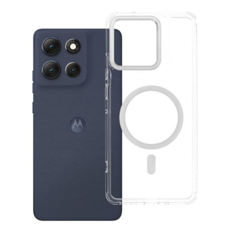 Case for Motorola G86 Frame Clear Hybrid Mag Cover compatible with MagSafe transparent