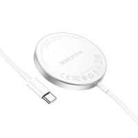 Cable MagSafe+Watch+Headset 3in1 BOROFONE BQ18 15W magnetic Qi wireless charger white