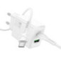 Phone charger Hoco USB A + USB C QC3.0 PD AFC 3A 30W + cable USB C to USB C N71 white