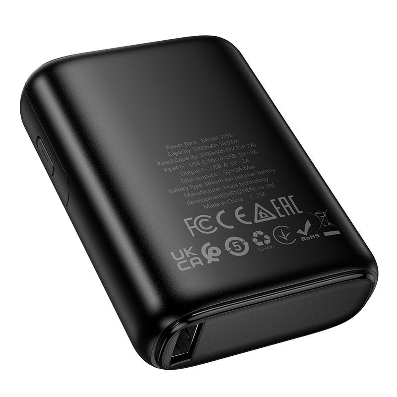Powerbank Hoco 5000 mAh 2A J158 black Powerbank Hoco 5000 mAh 2A J158 black