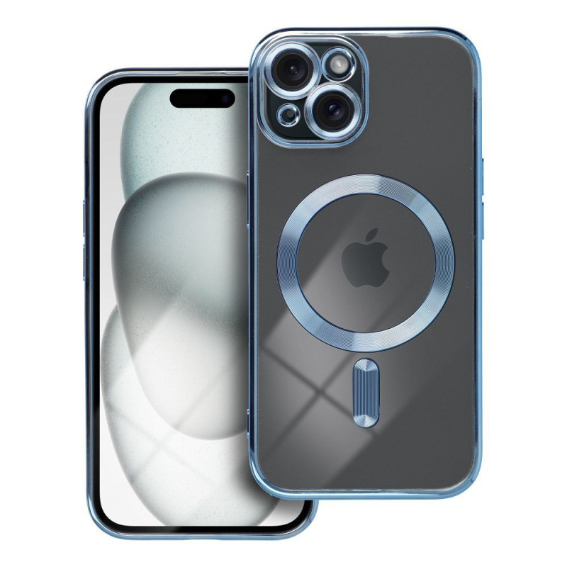 Case for iPhone 15 Electro Mag Cover compatible with MagSafe blue