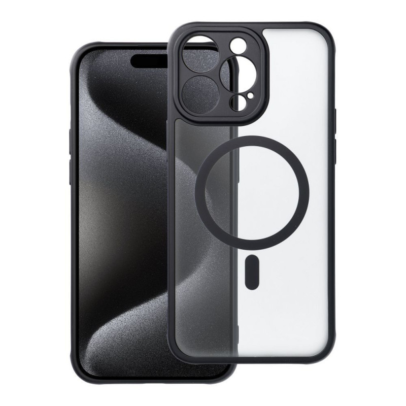 Case for iPhone 15 PRO MAX Full Matte Mag Cover compatible with MagSafe black
