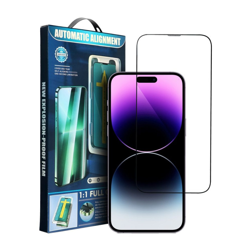 5D Full Glue Tempered Glass for iPhone 15 PLUS with applicator black 5D Full Glue Tempered Glass for iPhone 15 PLUS with applicator black