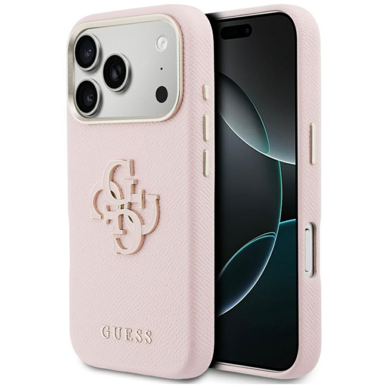 GUESS case for IPHONE 17 Pro GUHCP17L5PS4RGGP (PU FW Resin Logo) pink GUESS case for IPHONE 17 Pro GUHCP17L5PS4RGGP (PU FW Resin Logo) pink
