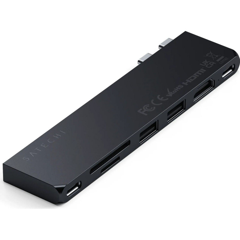 Adapter HUB 7in1 2 x USB C Satechi Pro HUB Slim ST-HUCPHSD for MacBook midnight