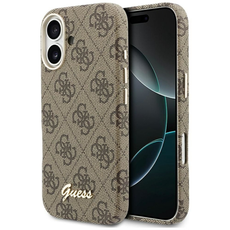 GUESS case for IPHONE 17 compatible with MagSafe GUHMP17S5P4FWMSW (PU FW 4G Script) brown