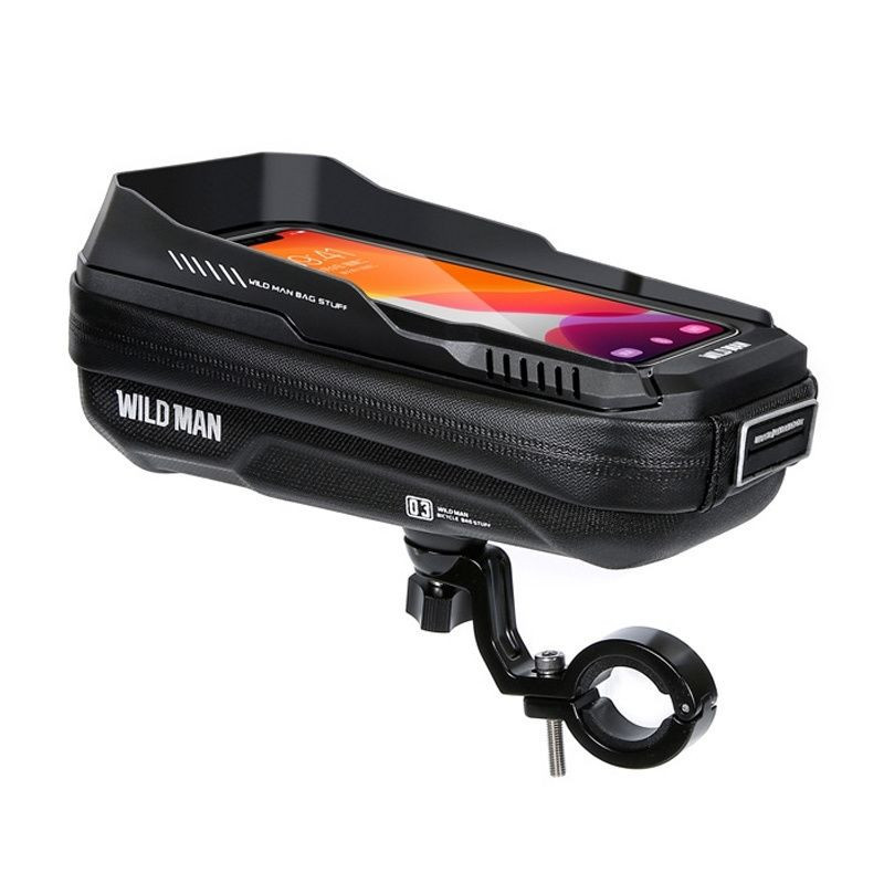 WILDMAN traveling bag for bike handlebars with zipper 0,5L (4 "- 7") XT3S black